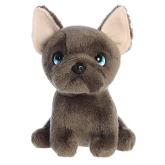 Bonbon French Bulldog plush with a sleek dark coat and twinkling eyes, exuding charm from the Petites collection by Aurora