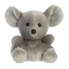 Adorable cute mouse Stuffed animals with light gray miniature sized body and fur, big ears and black colored eyes and nose.