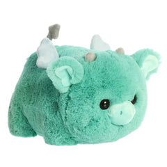 Della Dragon from Spudsters, a turquoise, potato-shaped dragon plush with soft spikes, crafted for play