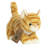 A delightful orange tabby plush with shades of orange throughout the coat, embroidered eyes, and an eco-nation tag
