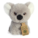 Lovable mini Koala plush with a soft coat of grey and a signature black nose, sweet embroidered eyes, and an eco-nation tag