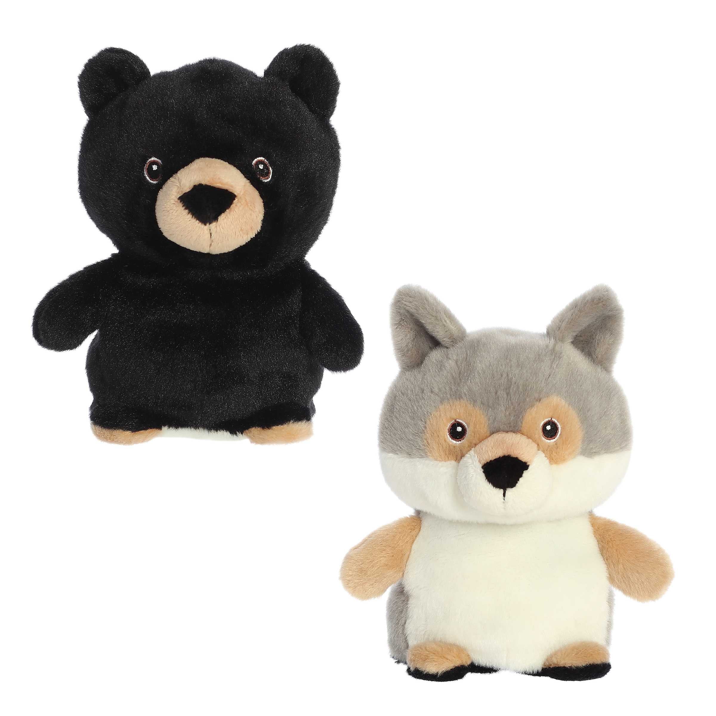 A Reversible Eco Bear plush and Wolf Plush in one, an environmentally friendly toy teaching wildlife conservation by Aurora