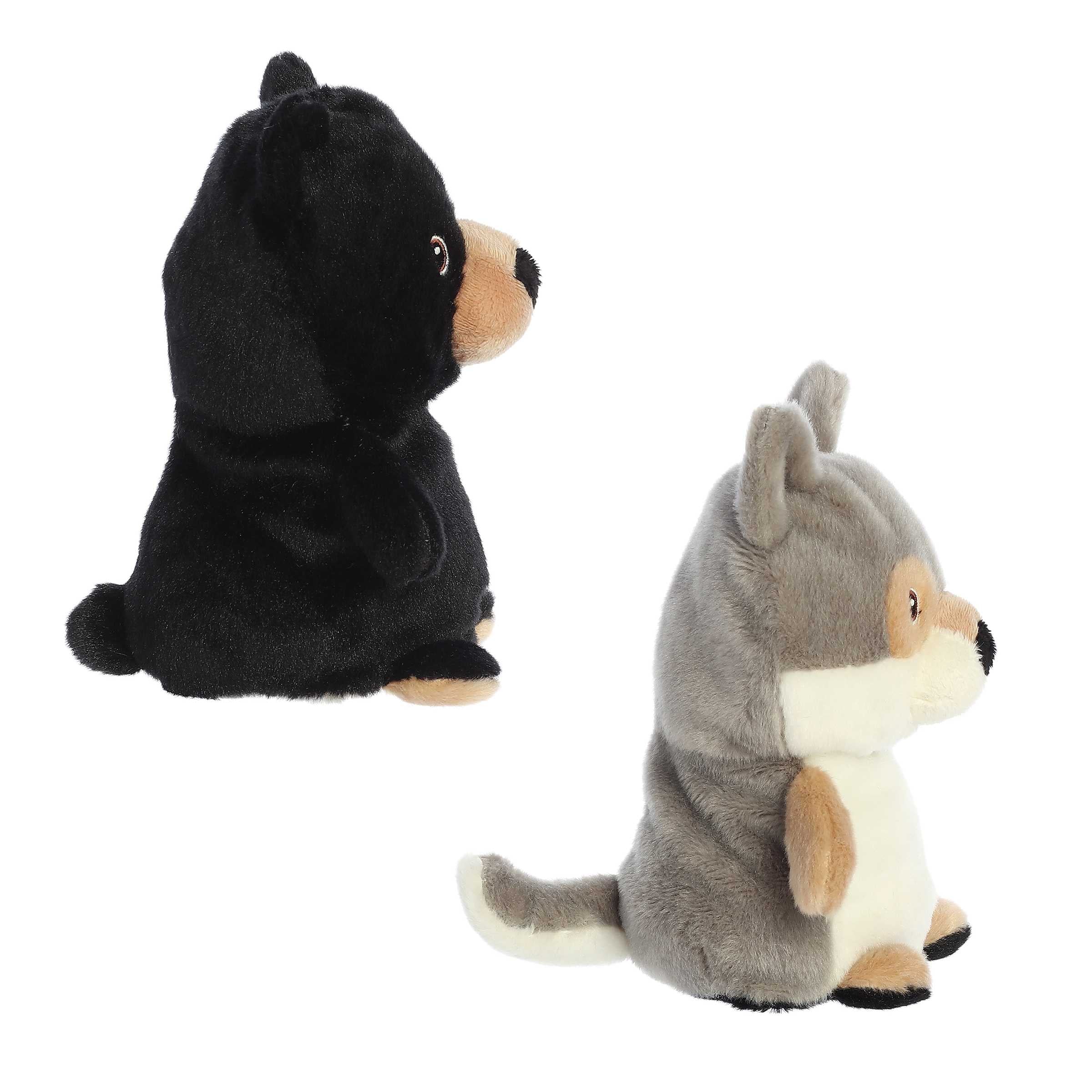 Aurora® - Eco Nation™ - Reversible Eco Pairs - 6.5" Black Bear and Wolf