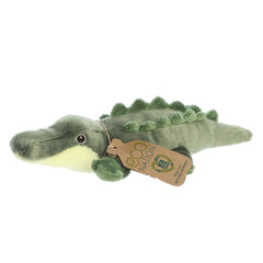 Eco Softie Alligator Plush, featuring a charming expression and green back ridges, with the iconic 'Eco Nation' tag.