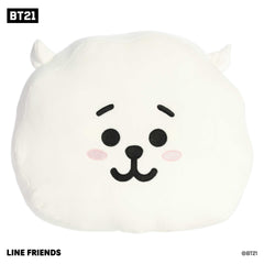 RJ from BT21 with plush white fur, a sweet expression, representing a love for cooking and nurturing vibes.