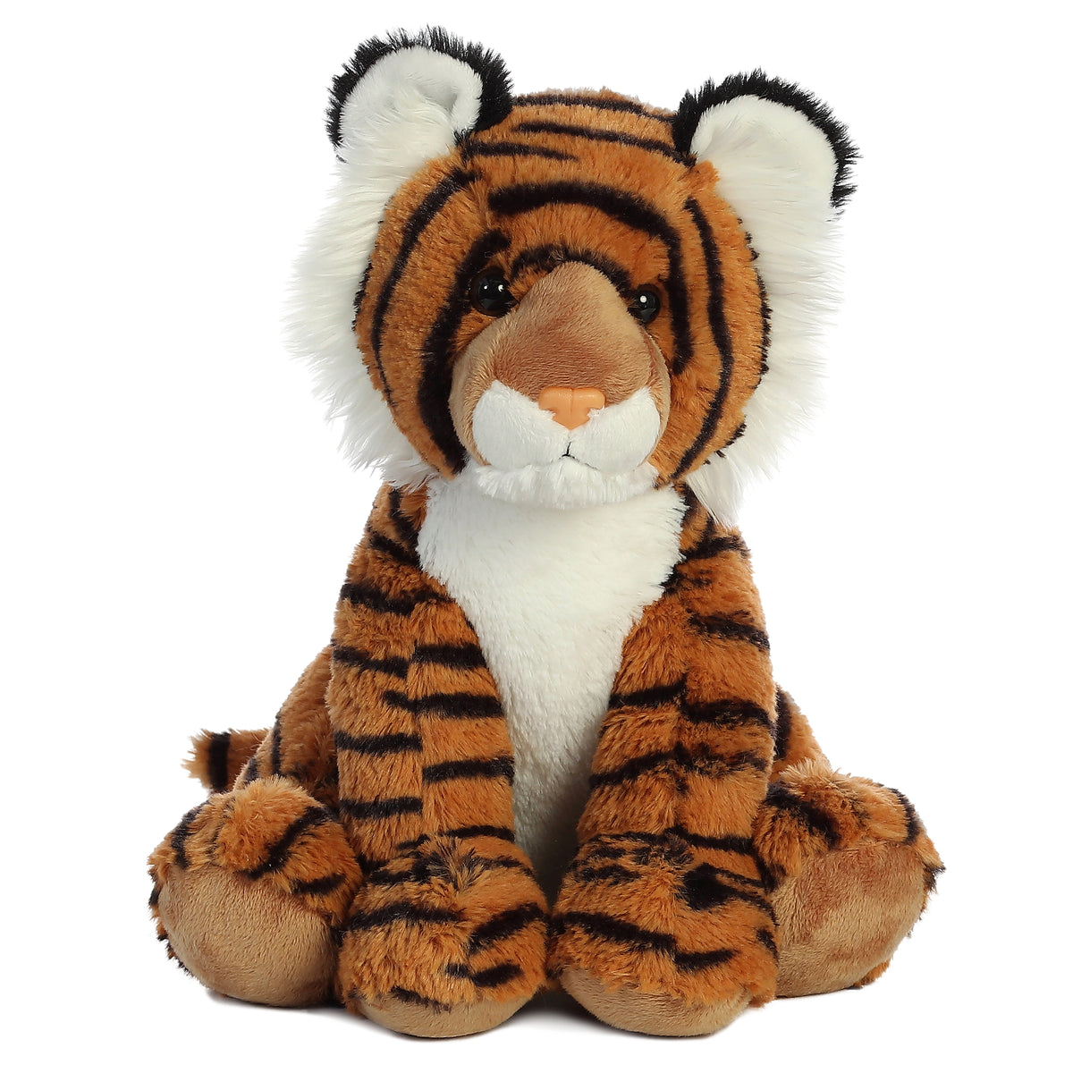Aurora stuffed animal Jungle Royalty Bengal Tiger Plush with striped coat and piercing eyes, symbolizing majesty.