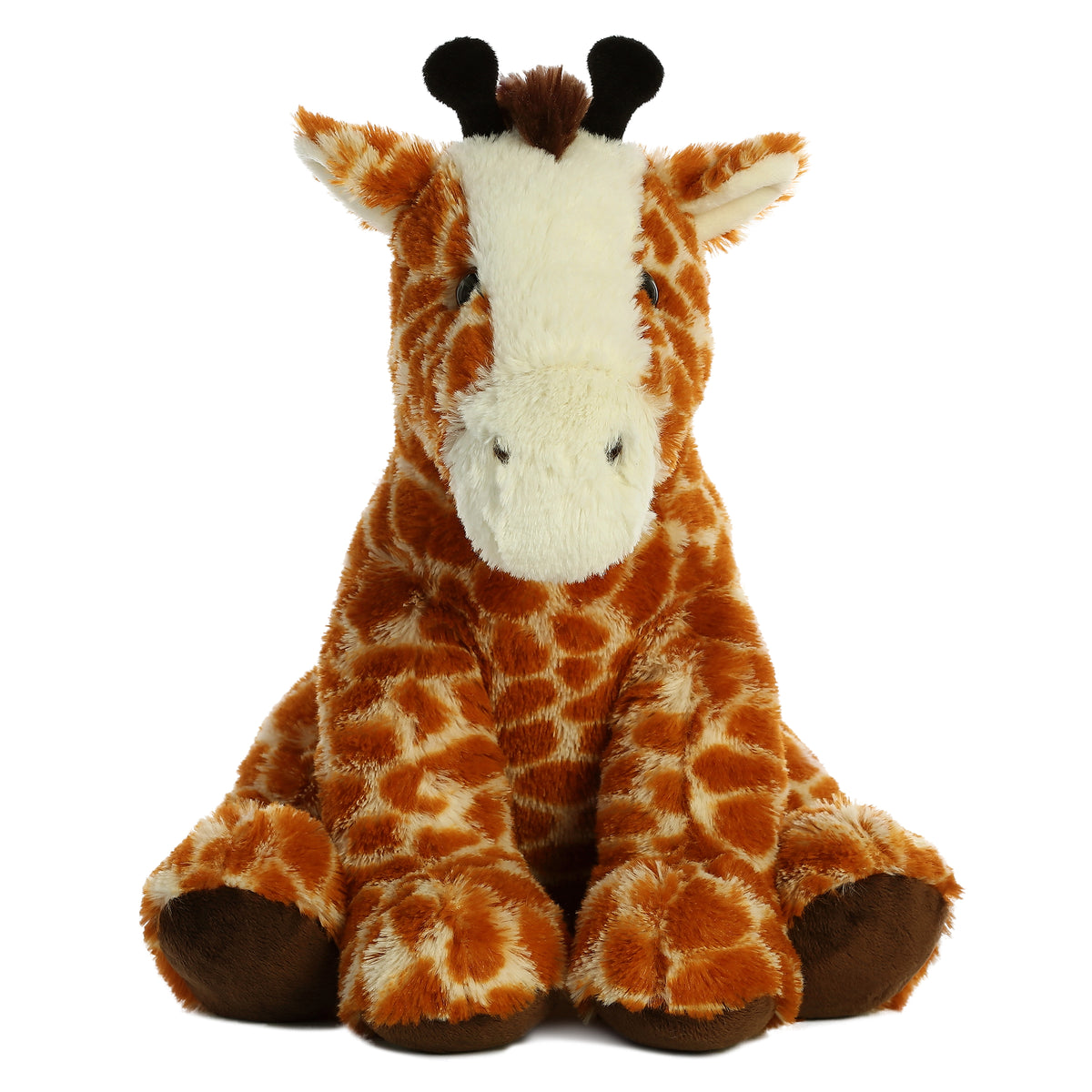 Aurora stuffed animal Giraffe Plush with a patterned coat, gentle eyes, and ossicones, bringing safari charm home.