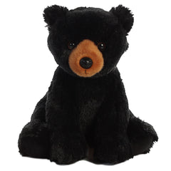 Aurora midnight fur Black Bear Plush with lush fur, keen eyes, and a gentle expression, ideal for companionship.
