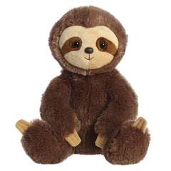 Aurora stuffed animal Snuggly Sloth Plush with a gentle touch, warm eyes, and three-toed paws, epitomizing relaxation.