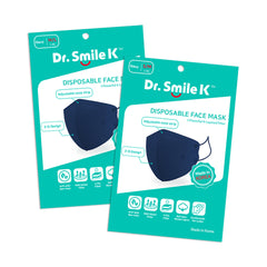 Aurora® - Dr. Smile K - 2 PACK Sample Bundle Disposable Face Masks Navy Blue - Sizes: S/M and M/L