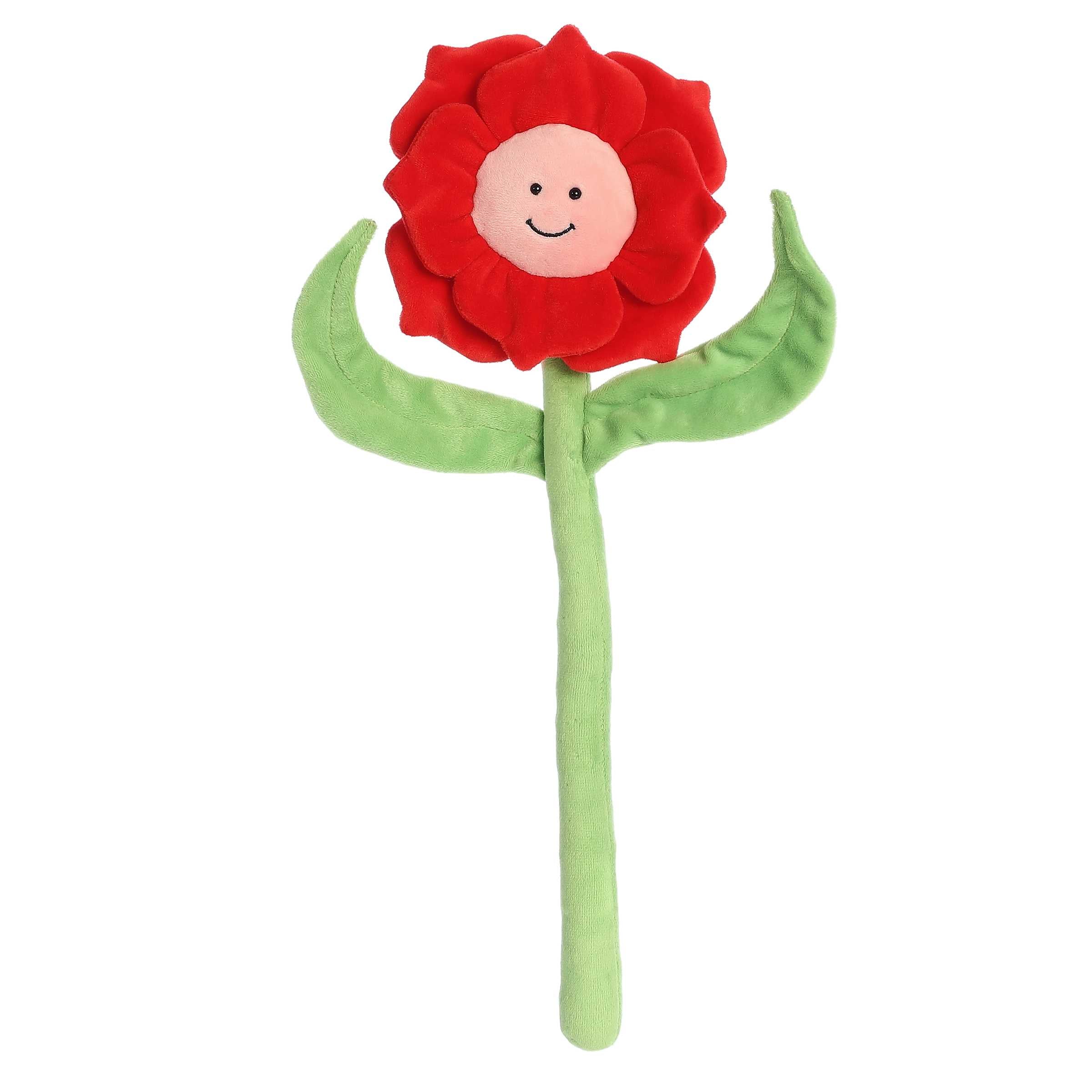Pink Poseez flower toy shaped like a posy with bendable stem, pink petals, and a center featuring a playful winking face.
