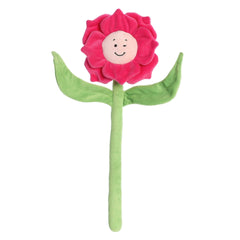 Red Poseez flower toy shaped like a posy with bendable stem, red petals, and a center featuring a playful smiling face.