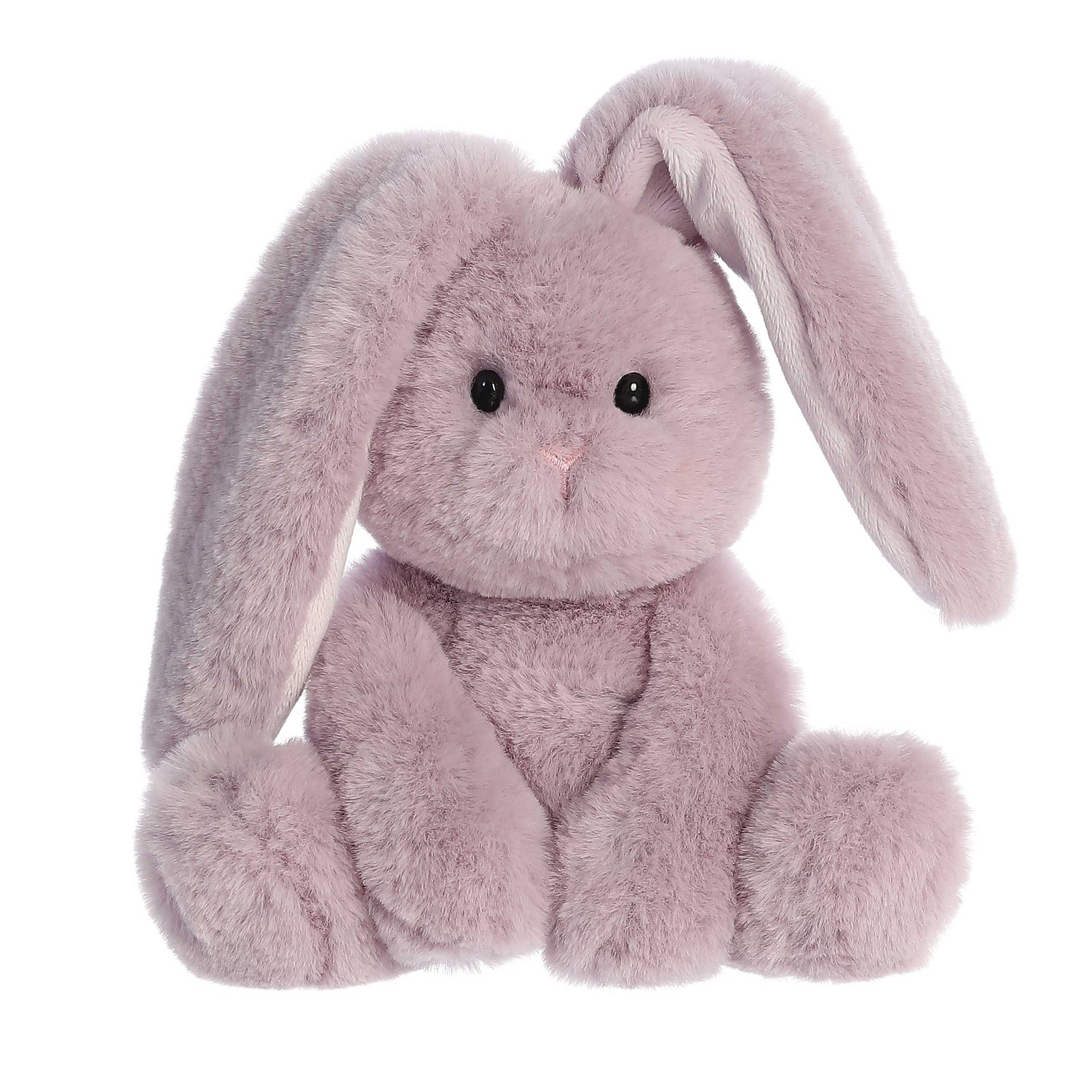 Lilac Candy Cottontail plush with soft lavender fur, bright eyes, and velvety ears, part of the exclusive Candy Cottontails