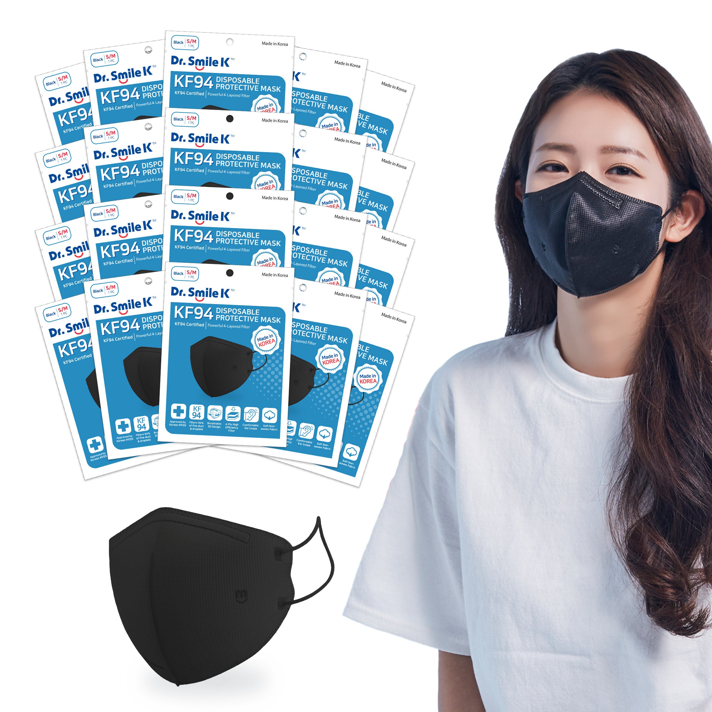 10 pcs 4 Layer KF94 Disposable Face Masks Protective Covers