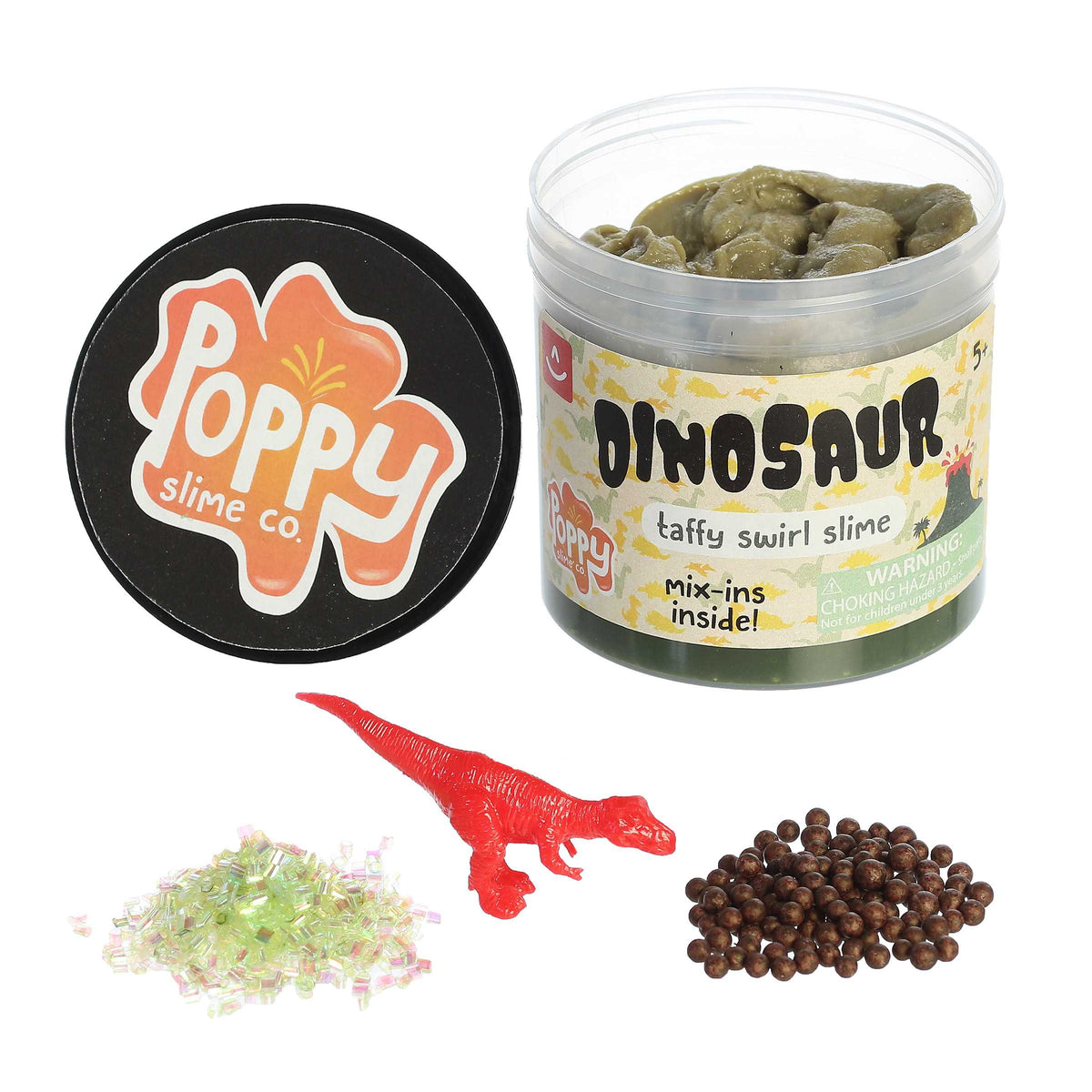 Jurassic Dinosaur Slime, approx. 11.3 oz, featuring a mix of greens and a hidden dinosaur